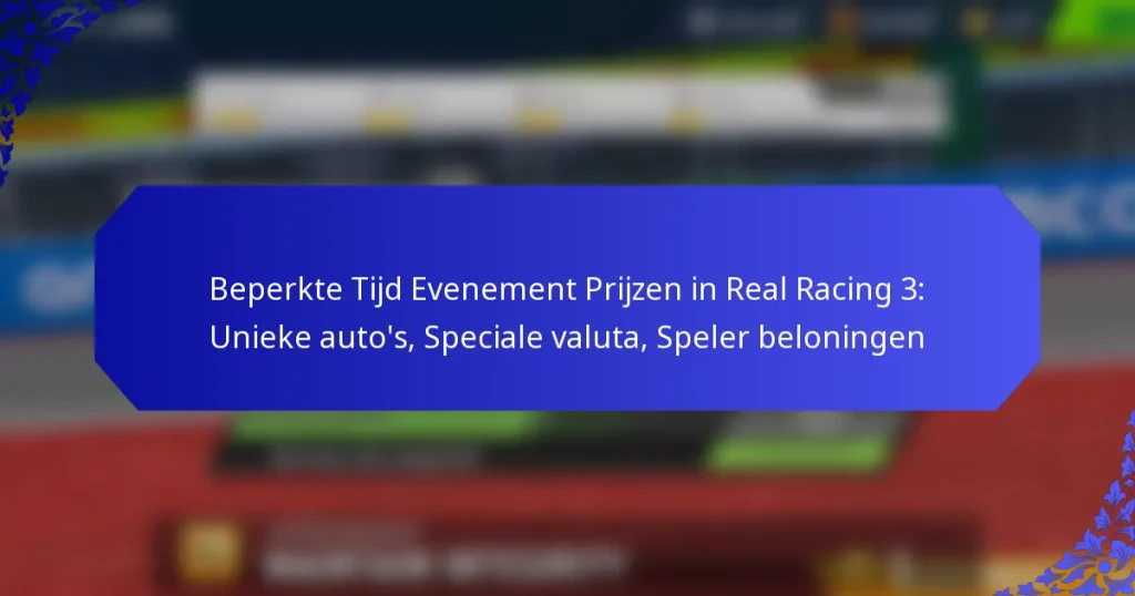 Beperkte Tijd Evenement Prijzen in Real Racing 3: Unieke auto’s, Speciale valuta, Speler beloningen