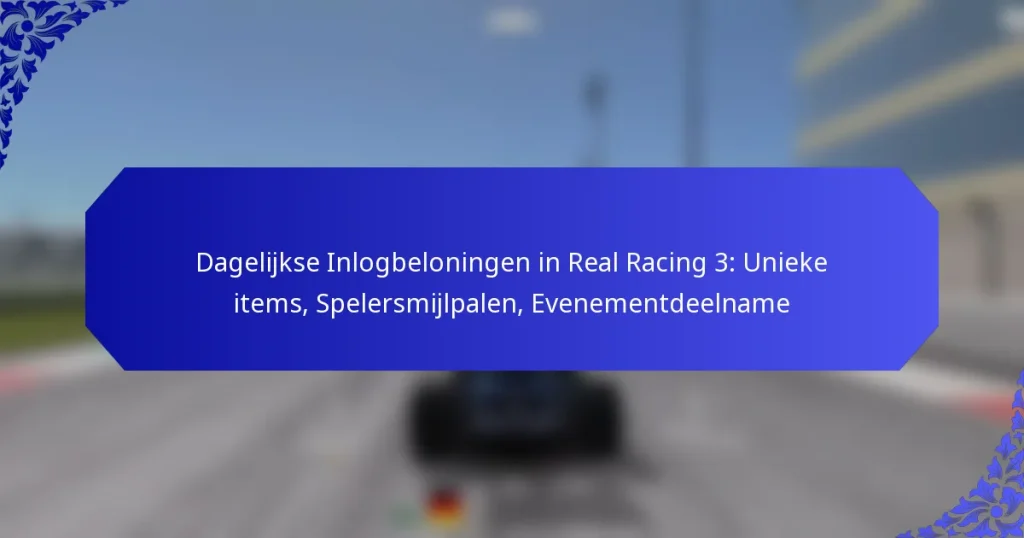 Dagelijkse Inlogbeloningen in Real Racing 3: Unieke items, Spelersmijlpalen, Evenementdeelname