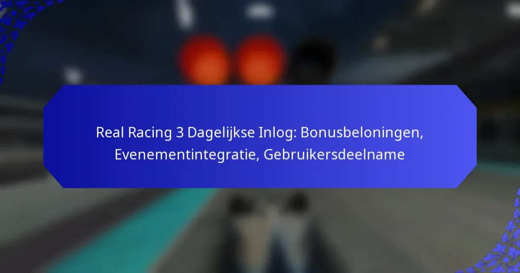 Real Racing 3 Dagelijkse Inlog: Bonusbeloningen, Evenementintegratie, Gebruikersdeelname