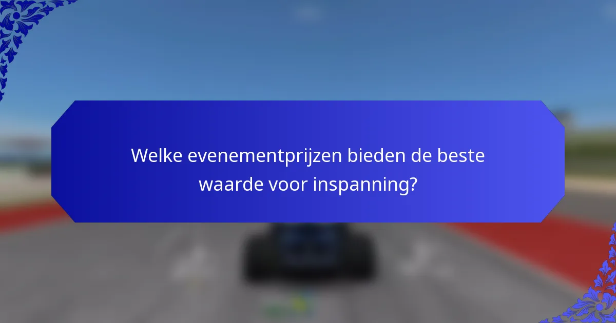 Welke evenementprijzen bieden de beste waarde voor inspanning?